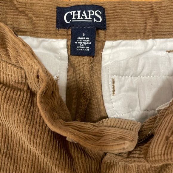 Chaps Pants Long Corduroy Tan Brown Holiday Pants Adjustable waistband Boys 6 - Picture 3 of 12